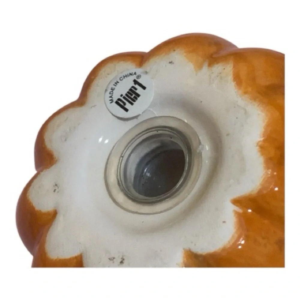 Pier‎ 1 Autumn Ceramic Pumpkin Salt and Pepper Shakers Thanksgiving